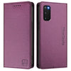 For Samsung Galaxy S20 FE RC01 Dual-Folded Magnetic Suction RFID Leather Phone Case(Violet)