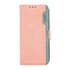 For Samsung Galaxy A36 5G ABEEL Color Block Magnetic RFID Leather Phone Case(Pink-Cyan)