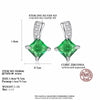Women Cute Square Cubic Zirconia Crystal Earrings(Green)