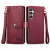 For Samsung Galaxy M15 Love Zipper Lanyard Leather Phone Case(Red)