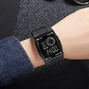 SKMEI 1967 Stainless Steel Buckle PU Strap Waterproof Electronic Watch(Black Gold)