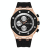 OCHSTIN 6100A Multifunctional Quartz Waterproof TPU Strap Men Watch(Rose Gold+Black)