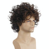 Men Fluffy Short Curly Wig Sets(Black Brown)