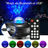 G004 Small Bowl Starry Projection Lamp Laser Light with Bluetooth Speaker(Black)