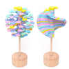 Solid Wood Rotating Lollipop Fischer Series Creative Ornaments Decompression Toy Decompression Artifact(Leaves)