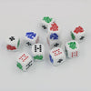 10 PCS Acrylic Carved Round Corner Poker Dice Bar Family Party Game Props(White)