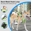Reflective Dog Harness Vest, Breathable Nylon, Dual Leash, Green, M