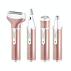 4 In 1  USB Rechargeable Vibrissa Eyebrows Trimmer Body Hair Denuding Machine Set(Rose Gold)