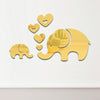 6pcs /Set Acrylic Elephant Mirror Stereo Wall Stickers Home Decoration Soft Mirror(Gold)