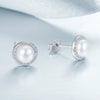 Simple Pearl Diamond Ladies Temperament Earrings S925 Sterling Silver Earrings