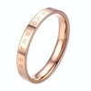 Fashion Simple Narrow BE THECHANGE Ring Electroplated 18k Titanium Steel Couple Ring, Size: 10 US Size(Rose Gold)