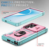 For Samsung Galaxy S25 Ultra 5G Sliding Camshield TPU Hybrid PC Phone Case with Holder(Green+Pink)