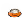 Orange Non-Slip Stainless Steel Pet Bowl, 25.5cm