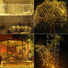 4x6m 672 LEDs Waterproof Fishing Net Lights Curtain String Lights Fairy Wedding Party Holiday Decoration Lamps 220V, EU Plug(Warm White Light)