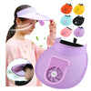 USB Rechargeable Fan Hat Summer Sunshade Large Brim Empty Top Sun Hat(Fluorescent Yellow)