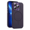 For iPhone 13 Pro Max AG Fine Hole Liquid Silicone MagSafe Magnetic Phone Case(Dark Purple)