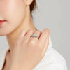 S925 Sterling Silver Shining Geometry Women Ring, Size:7