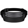 Outdoor Double Zipper Sports Waterproof Lycra Body Slim Waist Bag(Black)