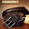 COWATHER XF018 Men Casual Business Pin Buckle Cowhide Belt,Length: 115cm(Brown)