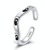 S925 Sterling Silver Simple Footprint Women Open Ring