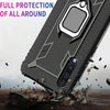 For Galaxy A50s Carbon Fiber Protective Case with 360 Degree Rotating Ring Holder(Black)