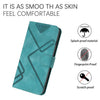 For Xiaomi Redmi K70 Line Pattern Skin Feel Leather Phone Case(Light Blue)