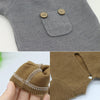 Newborn Photography Clothing Baby Knitted Jumpsuit + Hat + Mouse Doll Three-Piece Set(White)