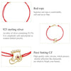 S925 Sterling Silver Christmas Socks Red Rope Bracelet Women Jewelry