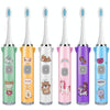 USB Charging Fully Automatic Ultrasonic Cartoon Children Electric Toothbrush, Color: Pink with 8 Heads