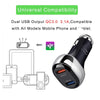 YSY-312 2 in 1 18W Portable QC3.0 Dual USB Car Charger + 1m 3A USB to 8 Pin Data Cable Set(Black)