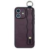 For iPhone 12 Wavy Wristband Bracket TPU Phone Case(Wine Red)