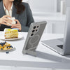 For Samsung Galaxy S23 Ultra 5G Frosted Holder PC Hybrid TPU MagSafe Phone Case(Dark Grey)