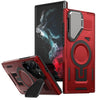 For Samsung Galaxy S22 Ultra 5G Shield Frame Holder MagSafe Phone Case(Red)