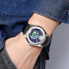 SKMEI 2115 Multifunctional Men Outdoor 30M Waterproof Moon Phase Quartz Watch(Silver)