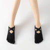 Terry Five-Finger Socks Cotton Thickened Warm and Non-Slip Yoga Socks Cross Strap Dance Socks, Size: One Size(Full Toe (Black))