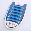 12 PCS / Set Creative Unisex Women Men Athletic Running No Tie Shoelaces Elastic Silicone Shoe Lace for All Sneakers(Blue)