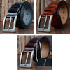 COWATHER XF004 Men Two-Layer Cowhide Business Casual Pin Buckle BeltLength (cm): 130cm(Silver Buckle Coffee Color)