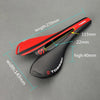 TOSEEK Road Bike Carbon Fiber Seat Bicycle Hollow Seat Saddle, 3K Texture + Extinction(Red)