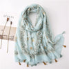 180 X 85cm  Women Cotton And Linen Scarf Retro Splicing Bohemian Printed Silk Shawl SL2003-005