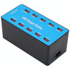 A5B 100W 10 Ports USB Smart Charging Station with Indicator Light, EU Plug