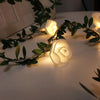 3m 20 LEDs Solar Simulation Green Leaf Rattan Rose Flower Vine LED Light String Garland Decoration