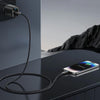 USAMS SJ741 30W USB-C / Type-C to 8 Pin Zinc Alloy Digital Display Fast Data Cable, Length: 1.2m(Titanium)