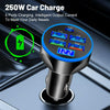 WGS-G37 5 in 1 Digital Display Super Fast Charging Car Charger with Voltmeter (White)