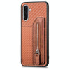 For Samsung Galaxy S25 5G Carbon Fiber Horizontal Flip Zipper Wallet Phone Case(Brown)