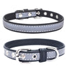 Reflective PU Leather Pet Collar XS Black - CL181K