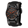Ochstin 7228 Multifunctional Business Leather Wrist Wrist Waterproof Quartz Watch(Black+Orange)