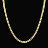 Mens Hip Hop Punk Single Row Crystal Inlaid Alloy Chain Necklace, Size: 24 inch (Gold)