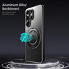 For Samsung Galaxy S25 Ultra 5G Rotating Holder Frosted Metal Phone Case(Titanium)
