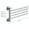 Stainless Steel Towel Bar Rotating Towel Rack Bathroom Kitchen Wall-mounted Towel Polished Rack Holder, Model:Brushed Four Poles