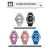 SkMEI 1553 Women LED Color Light Transparent Waterproof Watch Inlaid With Water Drill(Silvery)